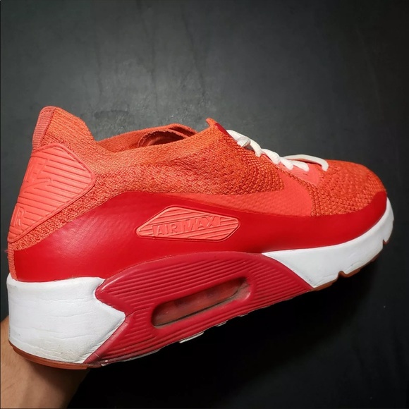 Nike Air Max 90 Ultra 2.0 Flyknit Men's Sz 10 Bright Crimson 875943-600 - Picture 4 of 6